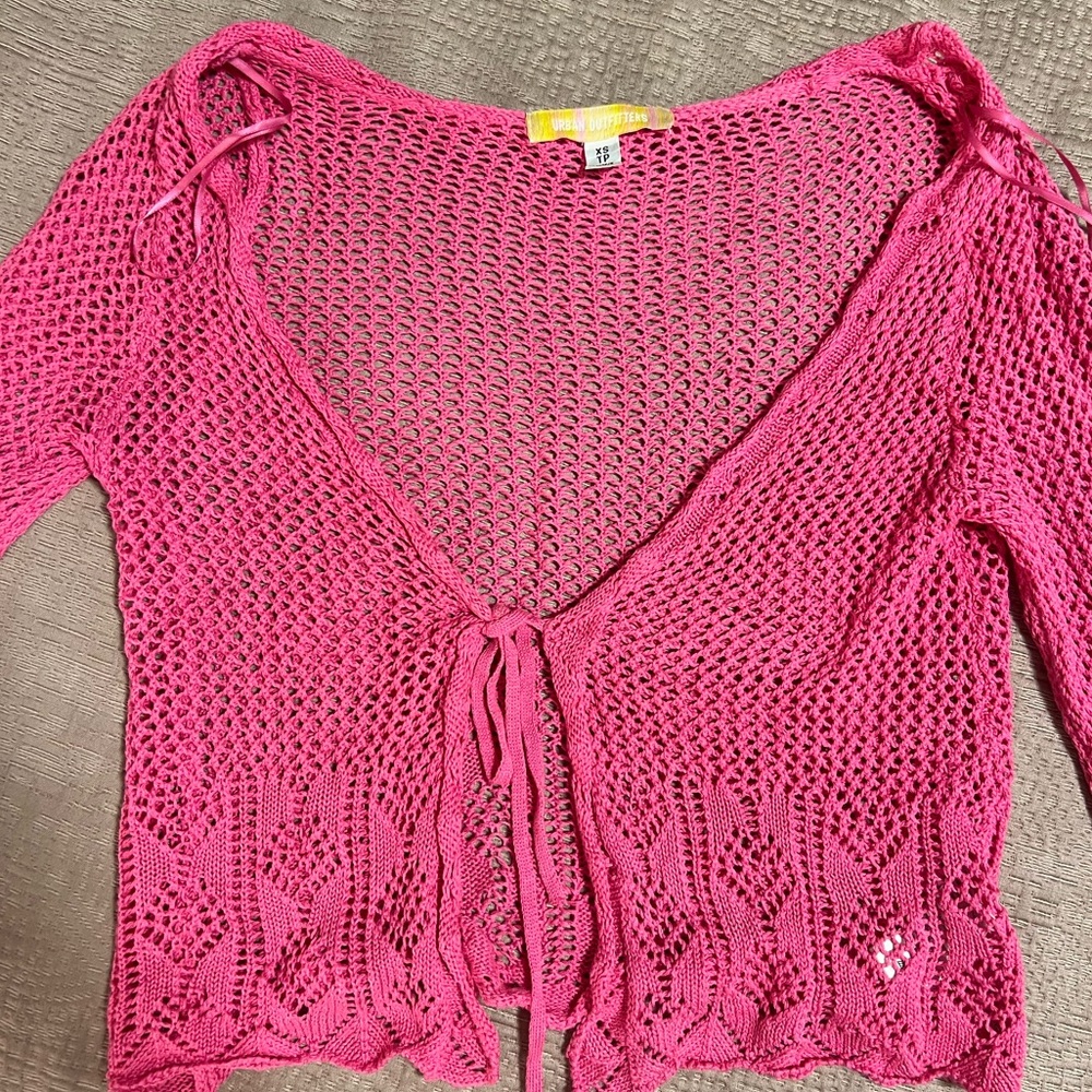 Urban Outfitters Pink Crochet Top